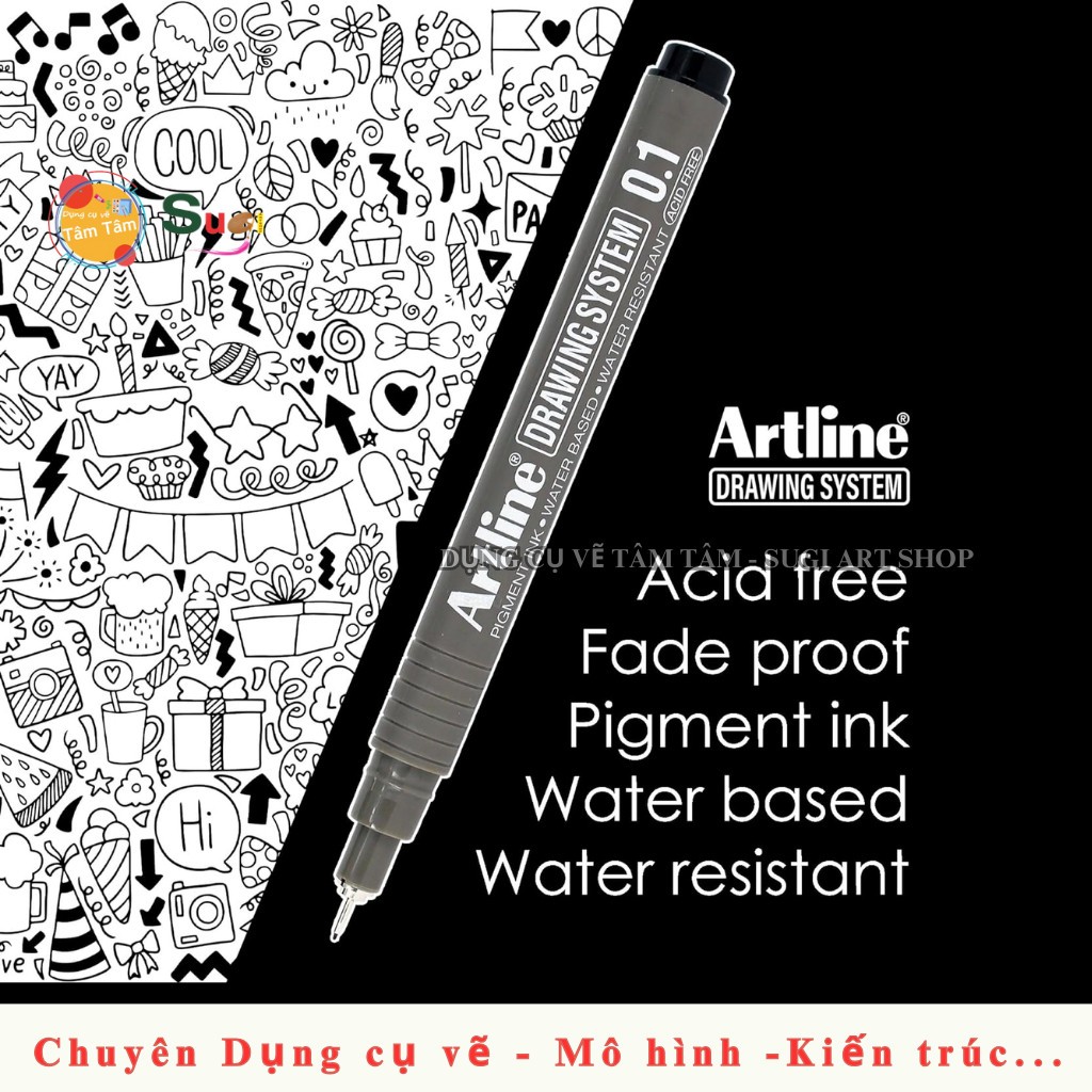 Bút line đi nét Artline màu đen , DRAWING SYSTEM PEN