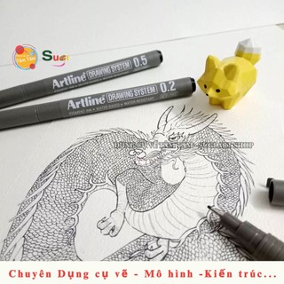 Bút line đi nét Artline màu đen , DRAWING SYSTEM PEN