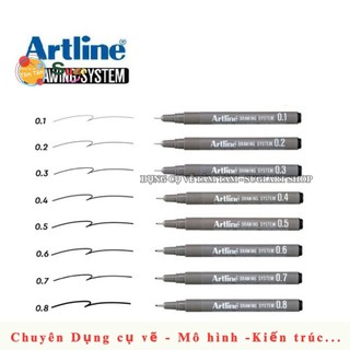 Bút line đi nét Artline màu đen , DRAWING SYSTEM PEN