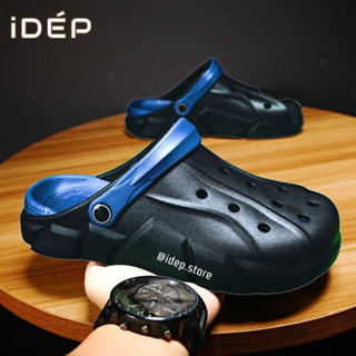  Dép Cross Nam Đi Mưa Đi Biển Giày Sục Lười Nam Đế Gợn Sóng Cao 4cm  Đen Xanh Dương   iDEP SL070 