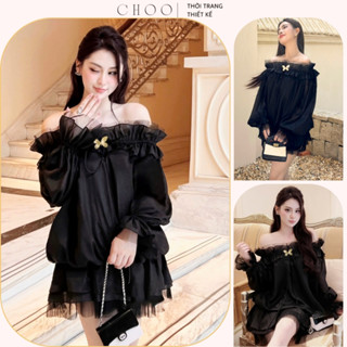 Sophie Dress| Set đầm trễ vai tay phồng thiết kế dự tiệc sang trọng (kèm phụ kiện+ quần)- CHOOVN