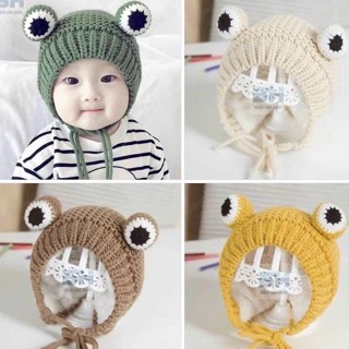 Mũ len hình ếch, Nón len trùm đầu Thu Đông dễ thương thời trang Hàn Quốc cho bé (tuyển sỉ).
