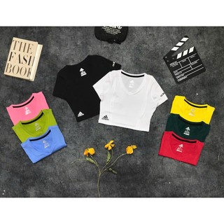 Áo Croptop Nữ Cổ Tim Tay Ngắn Cho Nữ Tập Thể Thao Gym Yoga