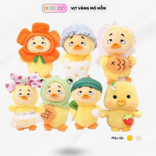  Gấu bông con vịt vàng mỏ hỗn dễ thương Thú nhồi bông vịt mặc trang phục cute 