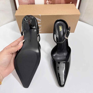 giày nữ đế nhọn quai thun nhẹ inbox size Giày cao gót Z mũi nhọn vải lưới thêu hoa phong cách tiểu thư Mary Jane