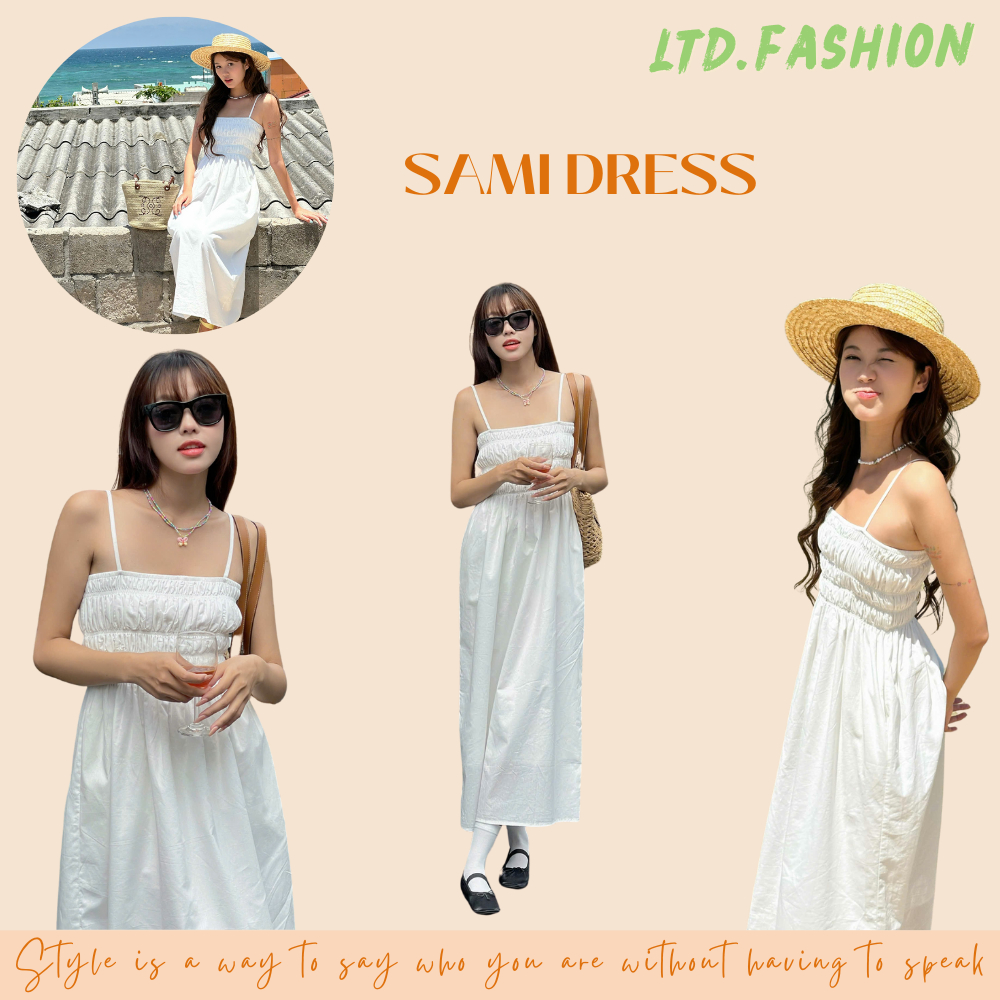 ĐẦM MAXI 2 DÂY SMOCKING NGỰC  - LTD.FASHION - SAMI TOP