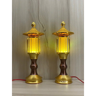 Cặp đèn thờ lục giác pha lê , đèn bàn thờ cao cấp '' giá 1cặp''