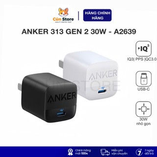Củ sạc Anker 313 GaN 30W hỗ trợ IQ3.0/PD/PPS cho 14Pro/Max chân gập - A2639 | Bảo hành 12 tháng