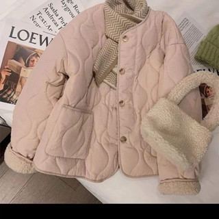 Áo Phao Trần Trám Cổ Tròn Lót Lông Siêu Ấm Hàng QC Có Sẵn