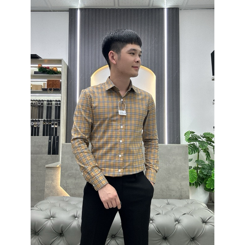 Sơmi kẻ caro vàng