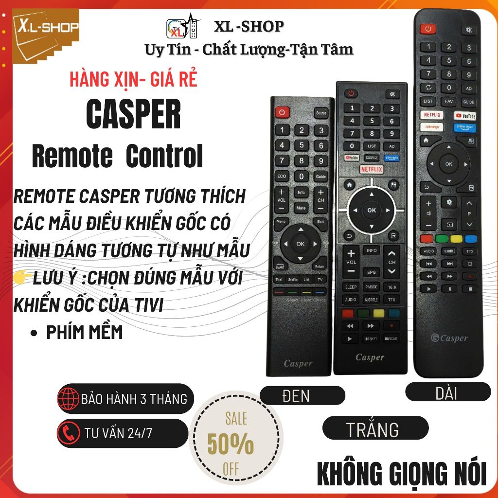 Điều khiển Tivi Casper Linux 32HX6200-43FX5200-43FX6200-55UX6200- Hàng Chất Lượng Cao XL Shop