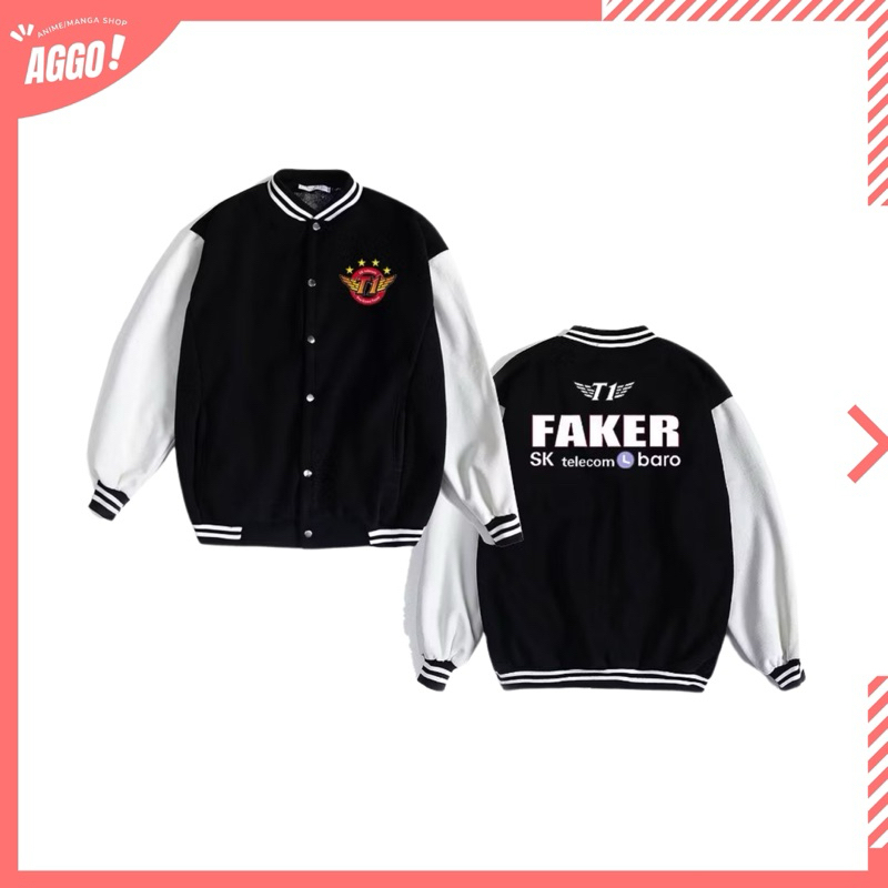 Áo khoác bóng chày SKT T1, áo khoác nỉ bomber SKT T1 Phong Cách Trẻ Trung Form Rộng Nam Nữ Đủ Size