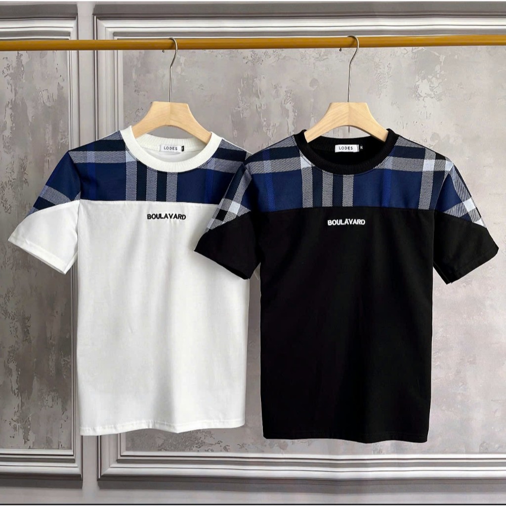 Áo thun ngắn tay nam nữ phối thân thêu logo CAO CẤP, vải cotton prolyser co dãn chuẩn size tôn dáng