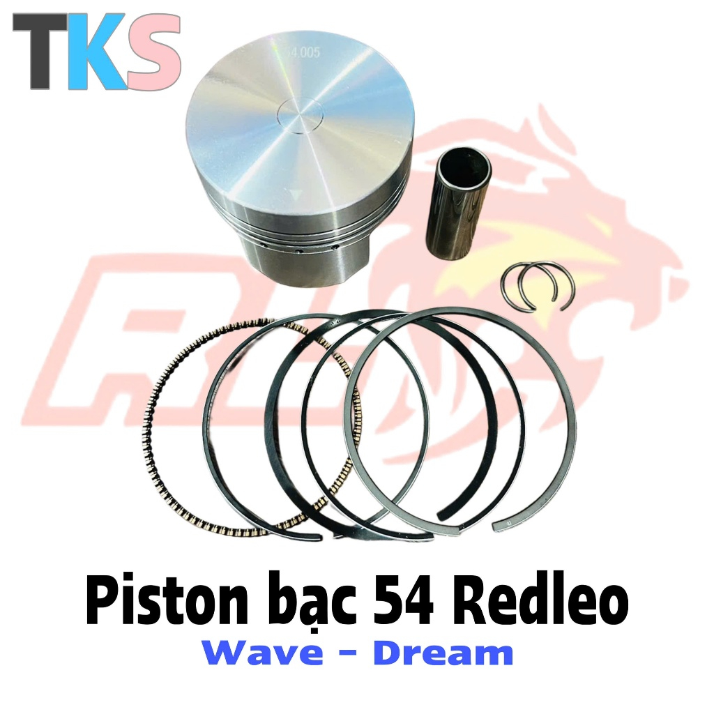 Piston bạc REDLEO 54mm Wave, Dream ( chưa móc mắt)