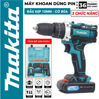 Máy khoan pin cầm tay Makita 99v, máy bắn vít 3 chức năng khoan tường, bắn vít, khoan sắt tặng phụ kiện 24 chi tiết