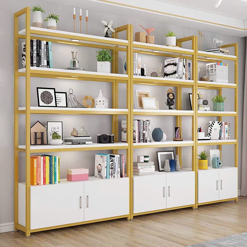Tủ kệ trưng bày cho shop mỹ phẩm, túi xách, phụ kiện, mặt gỗ chống trầy, kệ tủ + 4 tầng kệ VNS-059