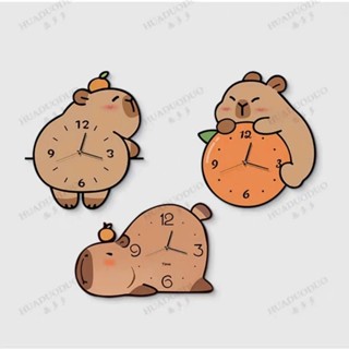    Mẫu Mới   Tranh Đồng Hồ Đèn LED CAPYBARA VÔ TRI Cute Treo Phòng Khách Phòng Ngủ Phòng Cho Bé... 