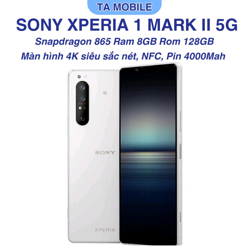 Điện thoại Sony Xperia 1 Mark II 1 sim màn OLED 4K HDR+, Camera Zeiss+ có NFC - Snapdragon 865 ram 8GB Bộ nhớ 128GB