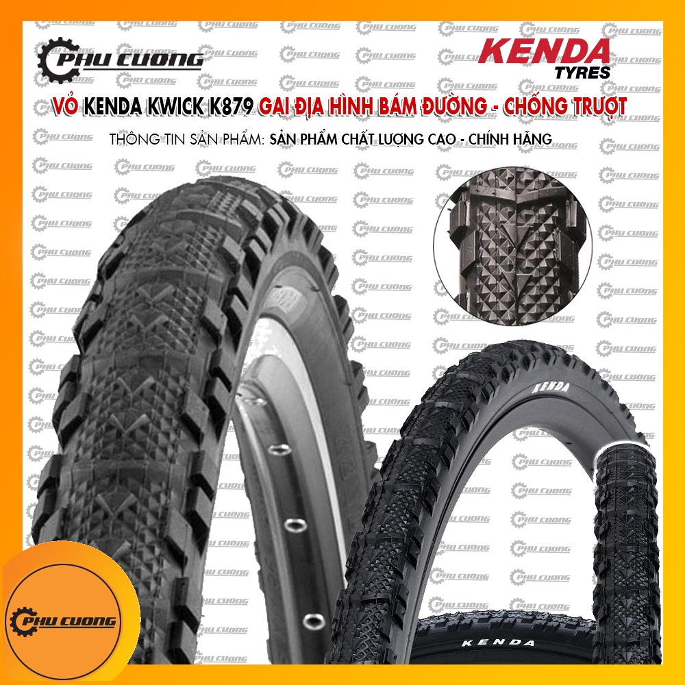 Vỏ Xe Đạp Địa Hình Kenda K879 - Kích Thước [26x1.95 | 700x30c | 700x40c] - Chống Trượt, Độ Bền Cao