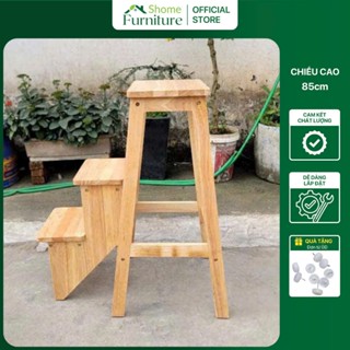 Ghế thắp nhang 3 bậc xếp gọn, gỗ cao su cao cấp cao, chịu lực tốt 85cm | Shome Furniture