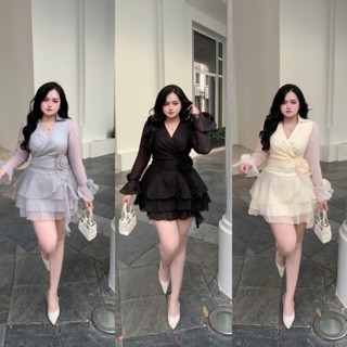 đầm cổ sơ mi dấp chéo 55-90kg Quynh như bigsize