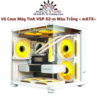  Vỏ Case Máy Tính VSP Aqual X2-M – Màu Trắng mATX l HOCO STORE PC 
