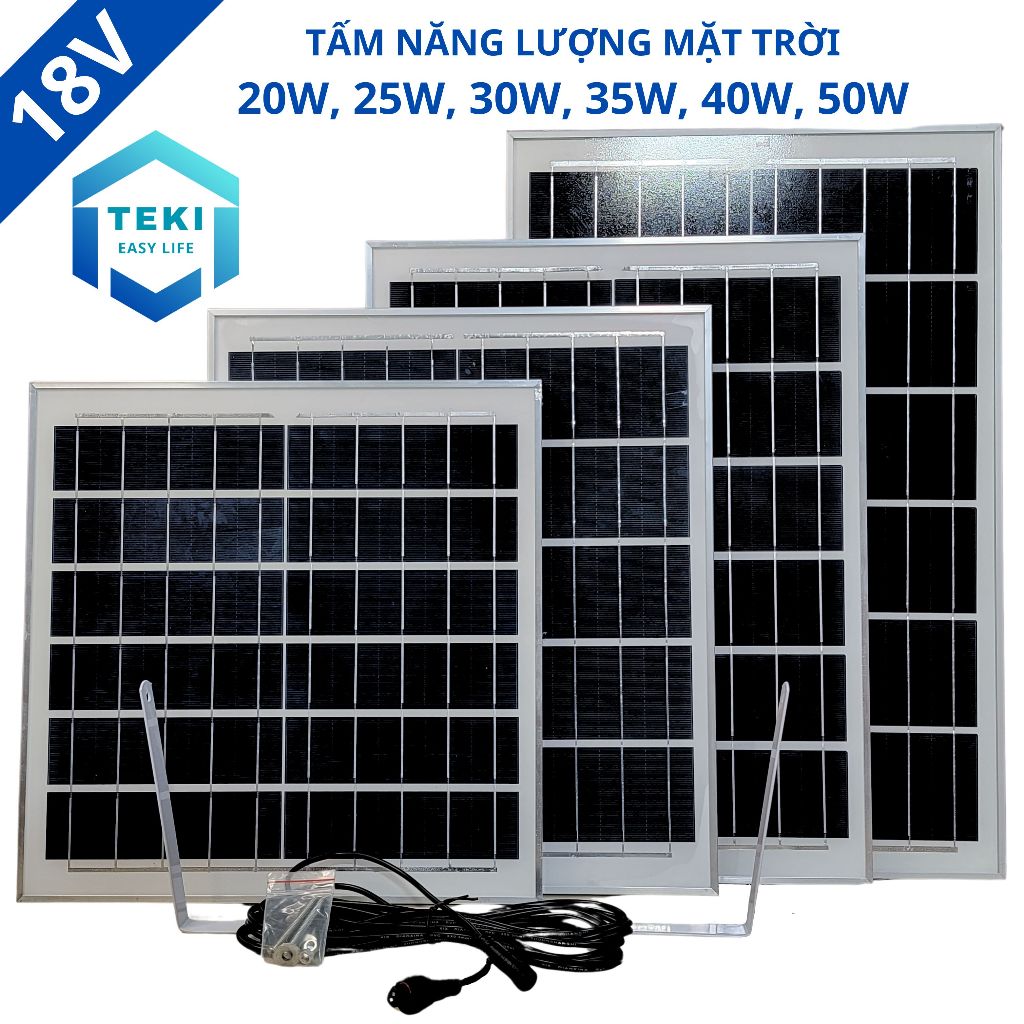 TẤM NĂNG LƯỢNG MẶT TRỜI MONO 18V 20W, 25W, 30W, 35W, 40W, 50W - TEKI