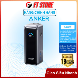  Pin Sạc Dự Phòng Kiêm Sạc Tường ANKER A1339 Prime Fusion 9600mAh 65W - 2 cổng USB-C - tặng cáp 
