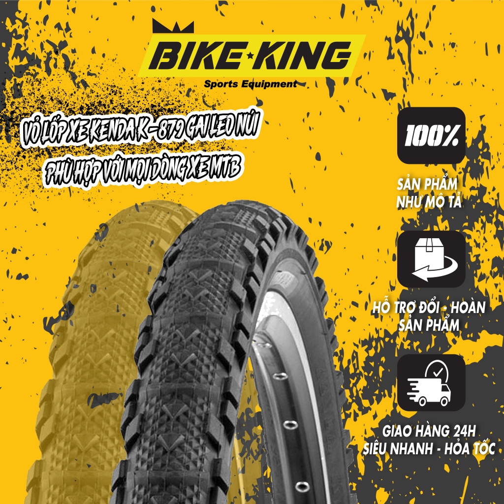 Vỏ Lốp Xe Đạp Địa Hình Kenda K-879 - Kích Thước [26x1.95 | 700x30c | 700x40c] - Chống Trượt, Độ Bền 