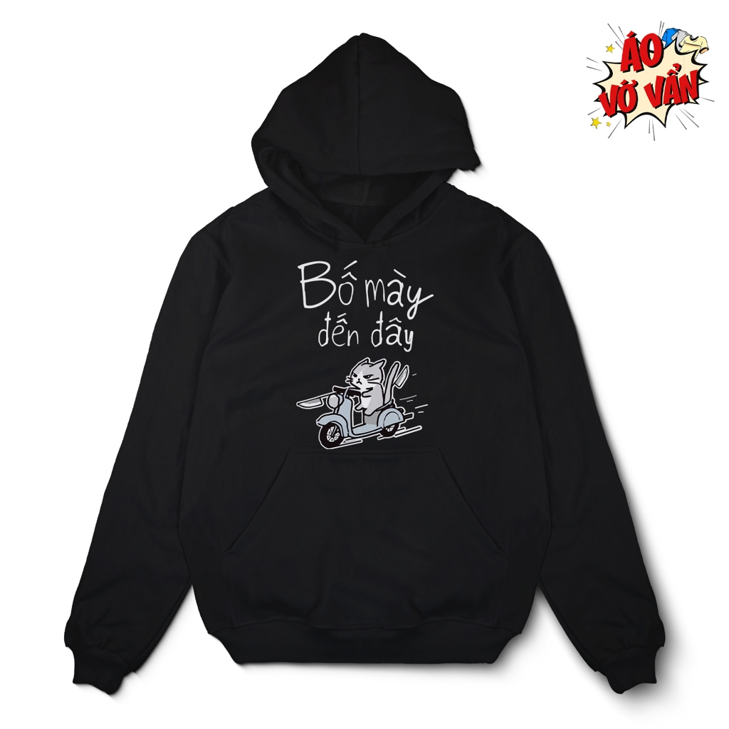 Áo Vớ Vẩn Hoodie Boxy Fit Bố Mèo Đến Đây - Nỉ Bông 360gsm