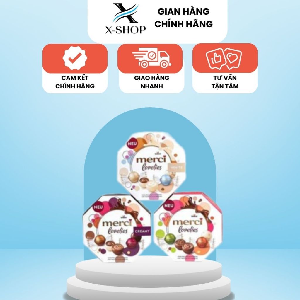Kẹo Socola Merci Lovelies Hộp Lục Giác 185g Của Đức
