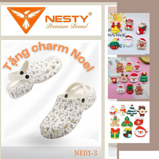 [Tặng charm] Dép sục Nesty chính hãng hoạ tiết Noel unisex Nam Nữ/Gia đình chất liệu nhựa eva cao cấp Ne01-3
