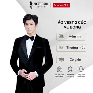 Áo Vest Tuxedo Ve Bóng 2 Cúc Dày Dặn Lịch Lãm , Trẻ Trung - Blazer For Mens