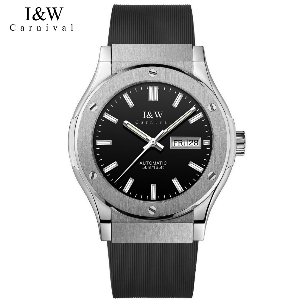Đồng hồ nam chính hãng I&W Carnival IW55851 IW55851G 55851 55851G máy Seiko mặt sapphire nguyên khối