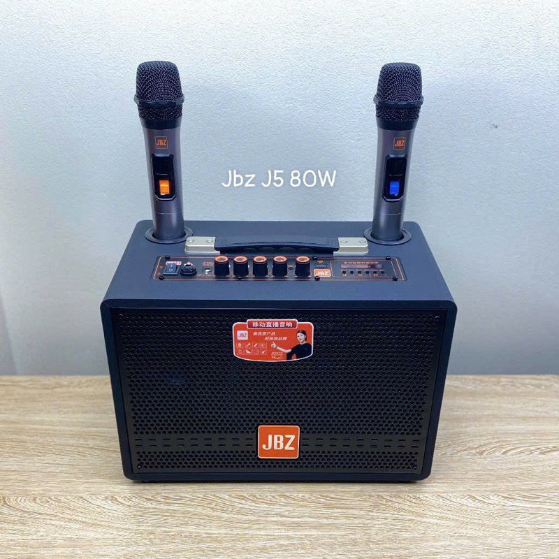 Loa bluetooth JBZ J5 bass 20 có tay xách kèm 2 micro karaoke không dây