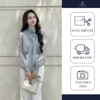 [JANGCLOSET] Áo sơ mi tơ tay dài phù hơp đi làm đi chơi Rachel Top