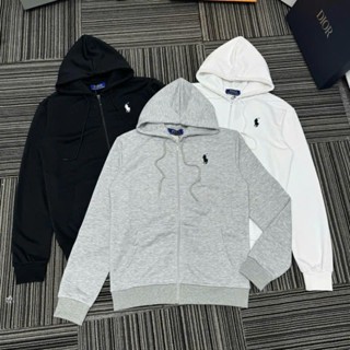  Áo Khoác Hoodie Zip Nam Nữ RLX Nỉ Chân Cua Thân Trơn Thêu Logo Ngựa Chiến Binh Ngực Đơn Giản Basic 