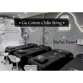 ( Tặng ruột gối )Ga/drap cotton chần bông mềm mịn cho giường spa, giường nối mi, phun xăm
