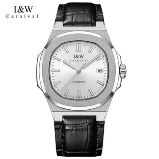 Đồng hồ nam chính hãng I&W Carnival IW750 IW750G IW750GT 750 750G 750GT dây da máy cơ Seiko
