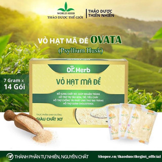 [Chính hãng] Vỏ Hạt Mã Đề Ovata - Psyllium Husk 98gr (14 gói x 7g)