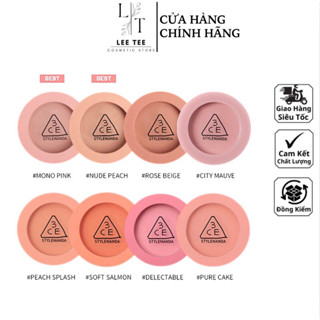 Phấn Má 3CE Mood Recipe Face Blush Mịn Lì 5.5g Rose beige Mono pink Nude peach pure cake City mauve Phấn má dạng nén