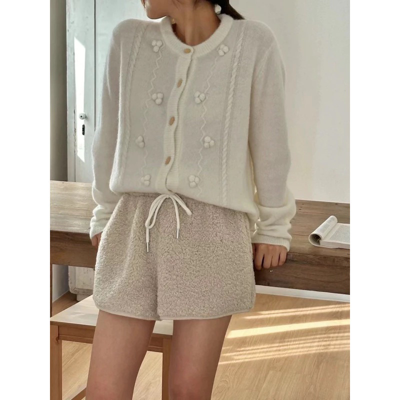 Quần Sooc Ống Rộng Lông Cừu Có Túi”Hanni”siêu xinh style Douyin | BigBuy360 - bigbuy360.vn