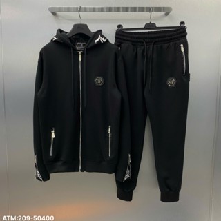 Bộ Nỉ Thu Đông Dài Tay Nam Philipp Plein Nỉ Gai Họa Tiết In Mũ  Vằn Đỏ Viền Thân Bo Ống 2 Lớp Boy Phố Đón Đầu Xu Hướng
