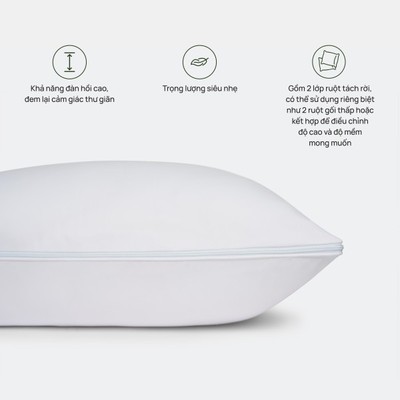 Ruột gối 2 lớp tiện lợi, điều chỉnh độ cao Everon (ON 45x65cm, cao 18cm)