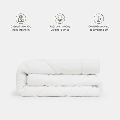 Ruột chăn truyền thống Original High Everon (Dày 5cm), siêu ấm, nhiều kích thước (OH)