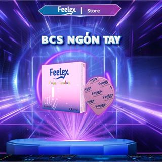 Bao cao su ngón tay Feelex Finger bảo vệ cô bé, nhiều gel bôi trơn, cao su thái lan hộp 12 chiếc