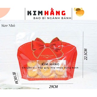  50 Túi zip quay xách nơ đỏ size nhỏ đựng bánh - kẹo - mứt Tết - Túi đựng bánh mì sanwich - bánh mì hoa cúc... 