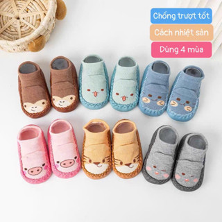 Giày Vớ Tập Đi Chống Trượt Cho Bé Trai Bé Gái Hoạ Tiết Hoạt Hình, Giày Vải Tập Đi Mềm Thông Hơi Phù Hợp Cho Bé Tập Đi