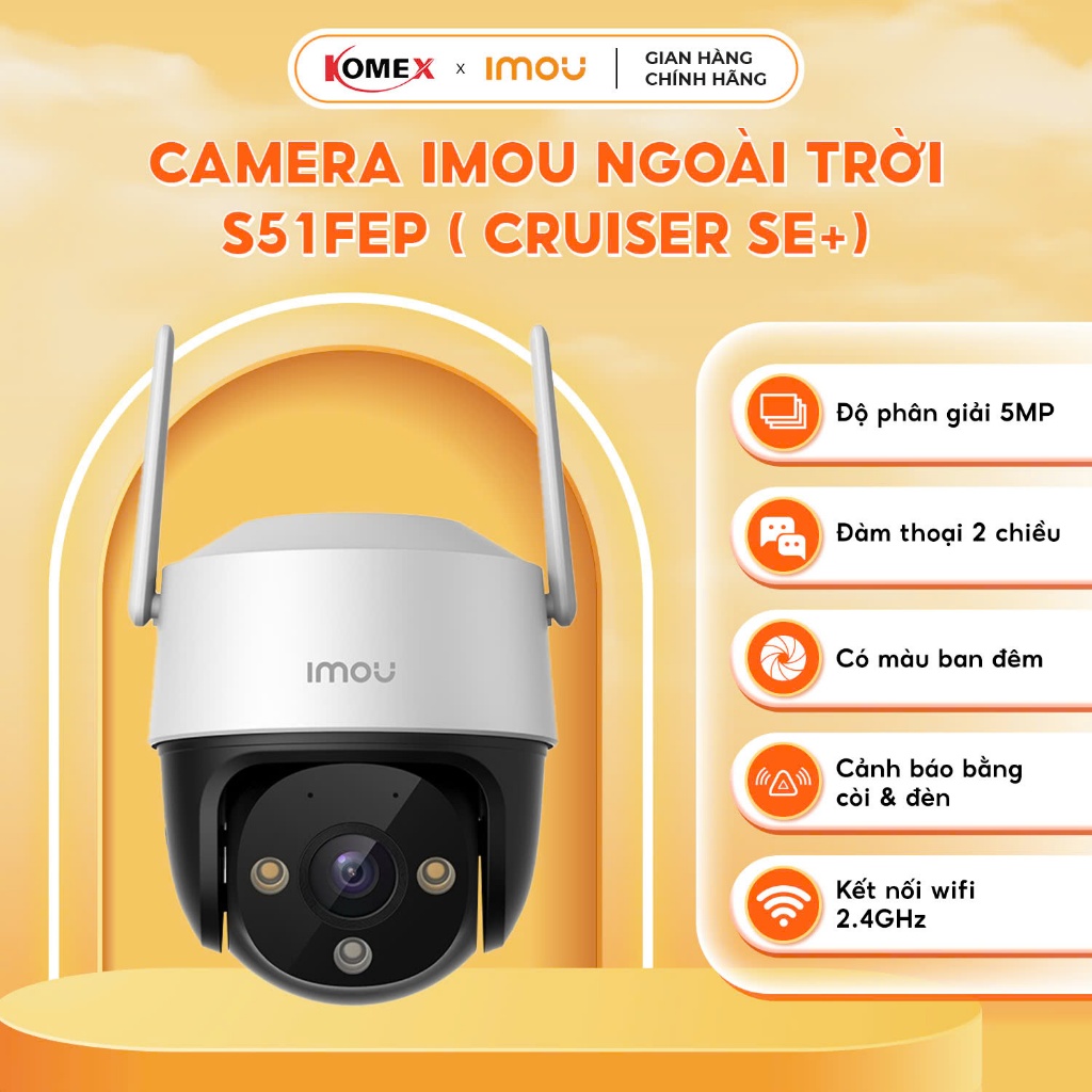 Camera IMOU ngoài trời S31FEP (Cruiser SE+ 3MP)/ S51FEP (Cruiser SE+ 5MP) fullcolor đàm thoại 2chiều | BigBuy360 - bigbuy360.vn