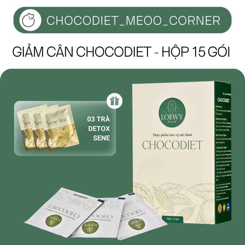 Chocodiet Giảm Cân Cấp Tốc An Toàn Loewybrand - Mua 1 Hộp Choco Giảm Cân Tặng 1 Bánh Hạt Ăn Kiêng Giảm Cân Biscotti